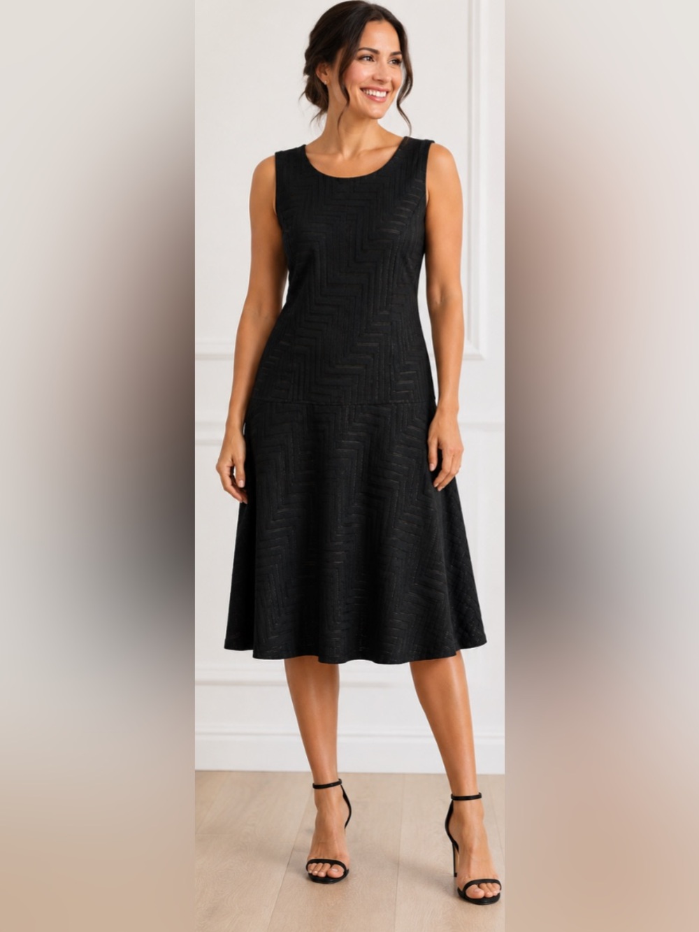 Anne Klein Classic Black Sleeveless A-Line Dress 6